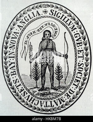 Massachusetts Bay Colony Seal, 1629 Stock Photo