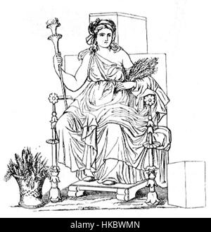 Demeter, Greek goddess of grain and fertility, ancient bust Stock Photo ...