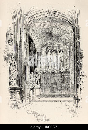 Herbert Railton Fan Vaulting in South Aisle of Henry VII Chapel A Brief Account of Westminster Abbey 1894 Stock Photo