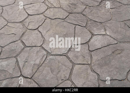 Stamp concrete texture pattern and background, for outdoor floor finishing. Stock Photo