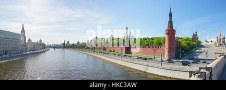 Panorama of Kremlin in Moscow in summer day Stock Photo