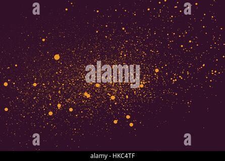 graffiti grunge spray effect in orange on burgundy Stock Vector