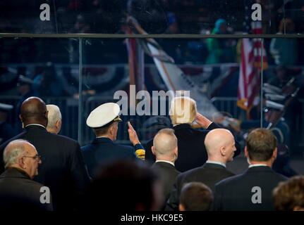 President Donald Trump salutes Air Force Col. Melissa Dombrock, deputy ...