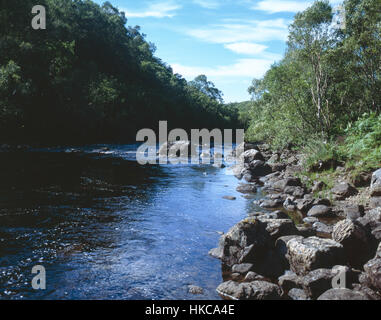 The River Kirkaig beneath Fionn Loch below Suilven near Lochinver Assynt Sutherland Scotland Stock Photo