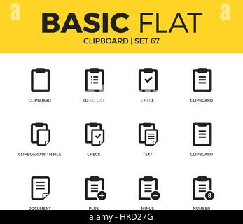 Basic set of clipboards icons Stock Vector