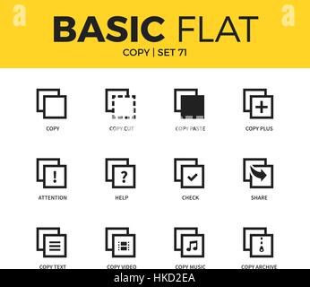 Basic set of copy icons Stock Vector