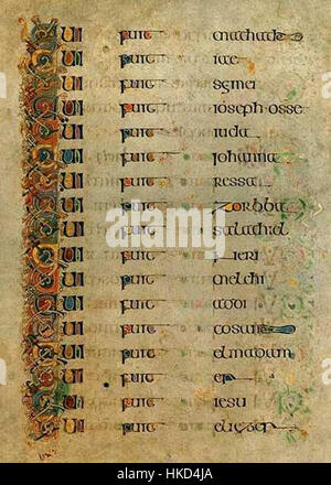 The Genealogy Of Christ From The Book Of Kells Is A Beautifully the-genealogy-of-christ-from-the-book-of-kells-is-a-beautifully