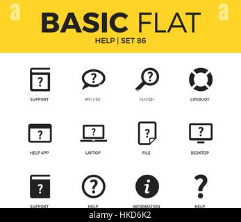 Basic set of help icons Stock Vector