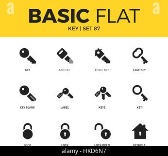 Basic set of key icons Stock Vector