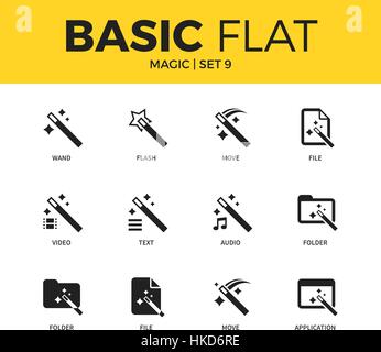 Basic set of Magic icons Stock Vector