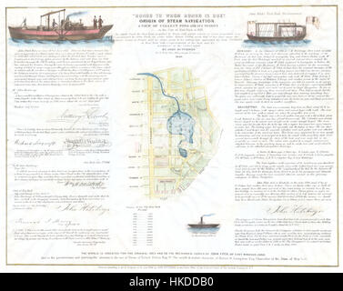 1846 Broadside of the Collect Pond, New York and Steam Boat ( Five Points )   Geographicus   CollectPond hutchings 1846 Stock Photo