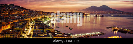 A panorama of Naples, Italy from October 2013. Stock Photo