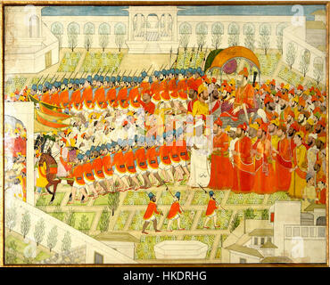 This artwork depicts the ancient Indian king Gautamiputra Shatkarni ...