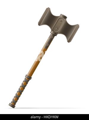 battle hammer medieval stock vector illustration isolated on white background Stock Vector