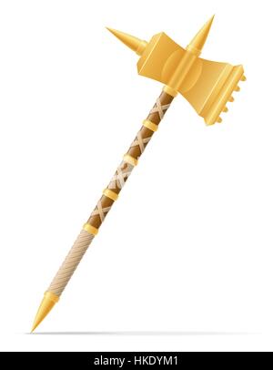 battle hammer medieval stock vector illustration isolated on white background Stock Vector