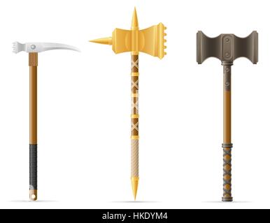 battle hammer medieval stock vector illustration isolated on white background Stock Vector