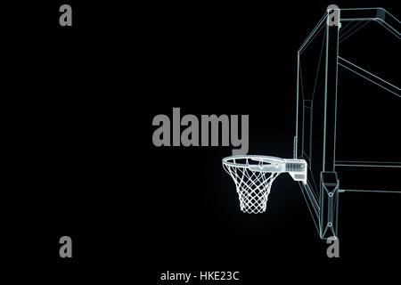 Basketball in futuristic Hologram Style. Nice 3D Render Stock Photo