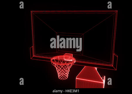 Basketball in futuristic Hologram Style. Nice 3D Render Stock Photo