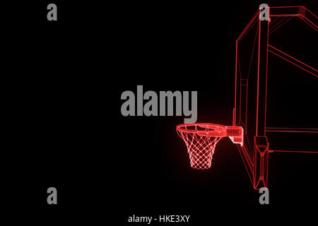 Basketball in futuristic Hologram Style. Nice 3D Render Stock Photo