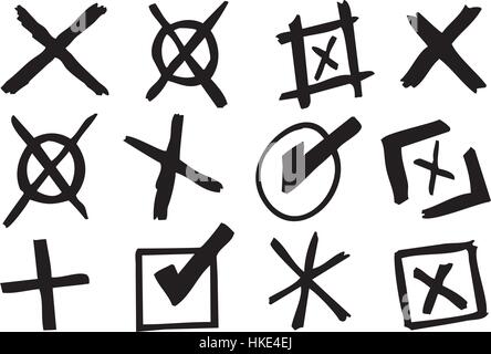 Make the right election cross. Stock Vector