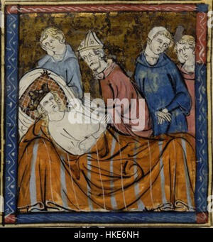 A painting depicting Louis IX of France receiving the holy crown from ...