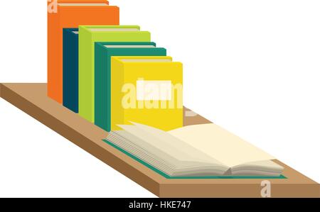 Set of books and tutorials. Isometric flat vector. Stock Vector