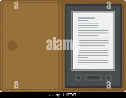 Electronic mobile book with liver cover. Stock Vector