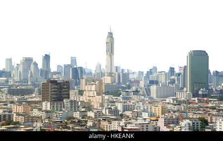 Isolation With Clipping Path On White Of Baiyoke Sky Tower And Cityscape In Bangkok, Thailand Stock Photo