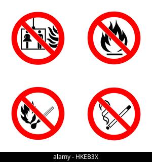 No smoking, No open flame, no matches, no lift. Stock Vector