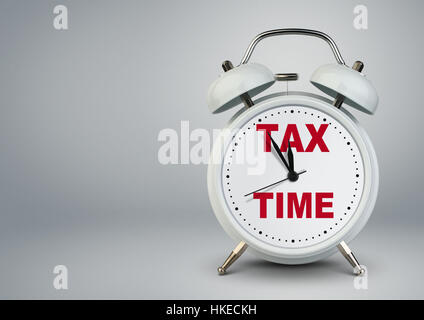 Alarm clock with copy space, tax time concept Stock Photo