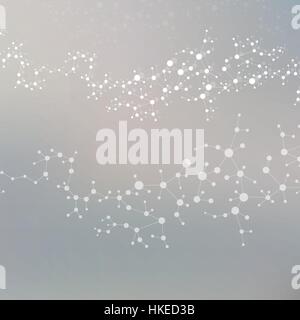 Structure molecule and communication Dna, atom, neurons. Science concept for your design. Connected lines with dots. Medical, technology, chemistry, science background. Vector illustration Stock Vector