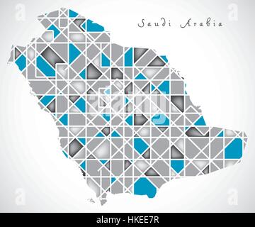 Saudi Arabia Map crystal diamond style artwork illustration Stock Vector