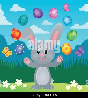Stylized Easter bunny theme image 6 - eps10 vector illustration. Stock Vector