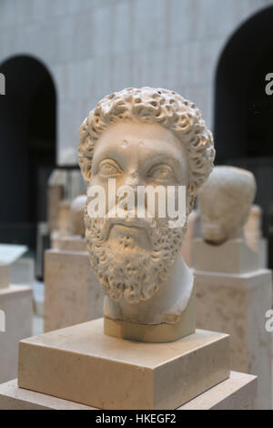 Marcus Aurelius (121-180) Roman Emperor from 161-180. Five Good Emperors. Dynasty Antonine. Marble, 170-181. Spain. Stock Photo