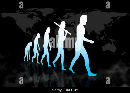 Human Tech Devolution Images Human evolution into a modern world of digital technology. City-scape ...