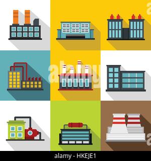Production icons set. Flat illustration of 9 production vector icons for web Stock Vector