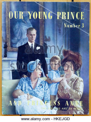 Our Young Prince and Princess Anne, an original picture supplement produced by Sporting Record in 1951 Stock Photo