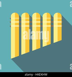 Pan flute icon. Flat illustration of pan flute vector icon for web design Stock Vector