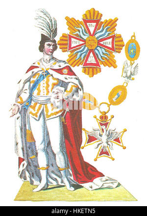 This artwork depicts a knight in the traditional attire of the Order of ...