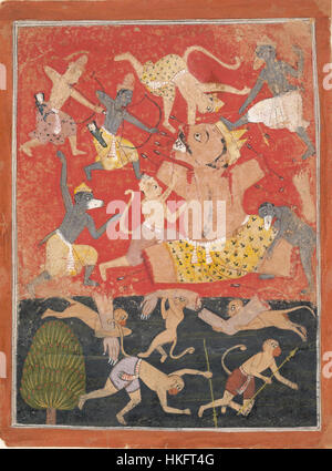 The Demon Kumbhakarna Is Defeated by Rama and Lakshmana 1 Stock Photo