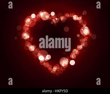 lovely heart shape of blurry lights valentines day card Stock Photo