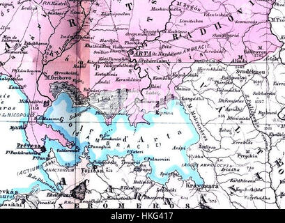 Ambracian Gulf   Map 1878 Stock Photo
