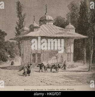 Petite place devant la fontaine du sultan Ahmed   De Amicis Edmondo   1883 Stock Photo