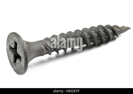 phosphated drywall screw isolated on white background Stock Photo