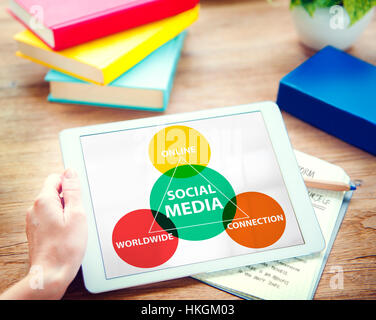 Social Media Worldwide Diagram Concept Stock Photo