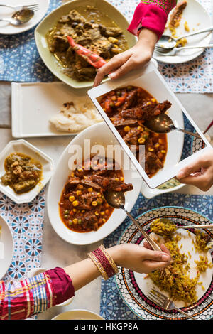 Indian Ethnicity Meal Food Roti Naan Curry Concept Stock Photo