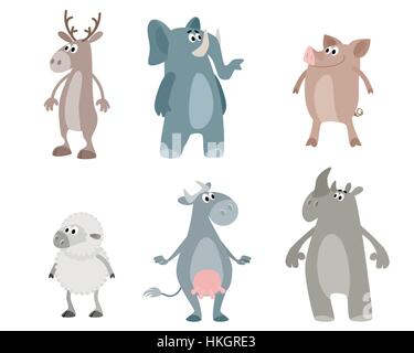 Vector illustration of a six toys set Stock Vector