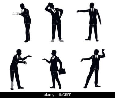 Vector illustration of a six businessmen set Stock Vector