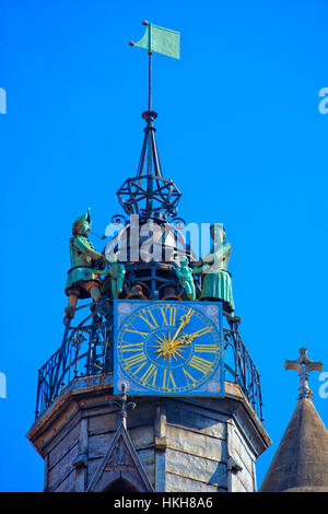 The Jacquemart clock in Notre-Dame church, Dijon Stock Photo