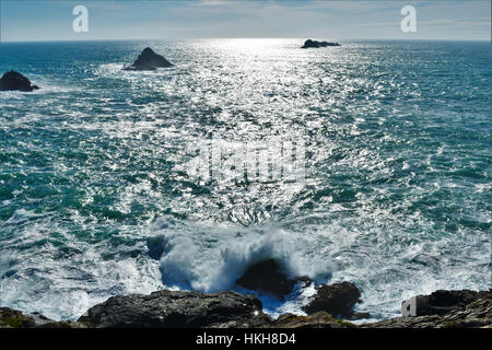 Crashing waves, Cornwall Stock Photo